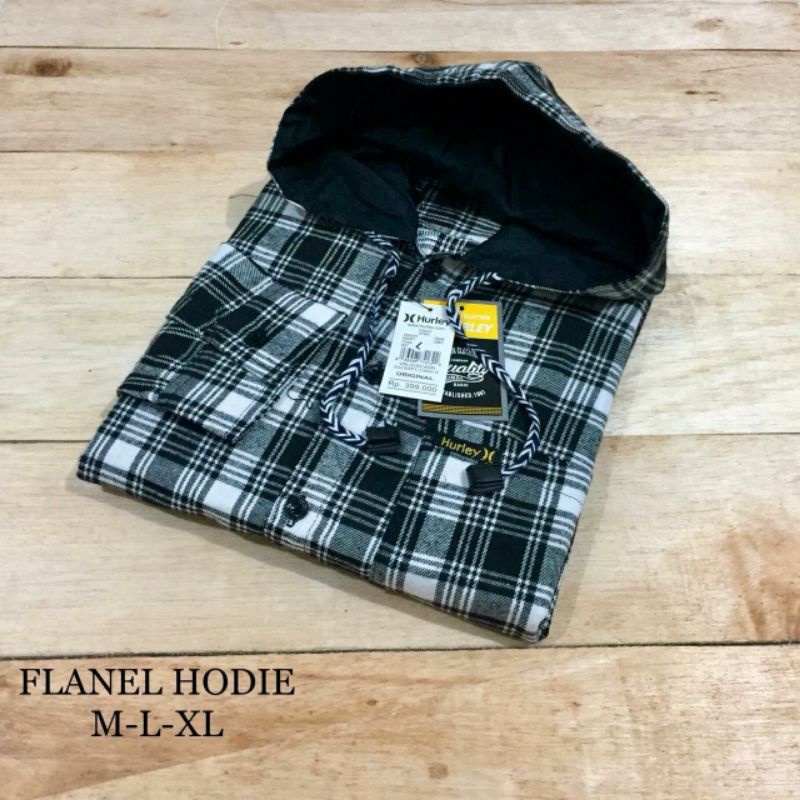 Kemeja Flanel hodie cowok, flanel kekinian