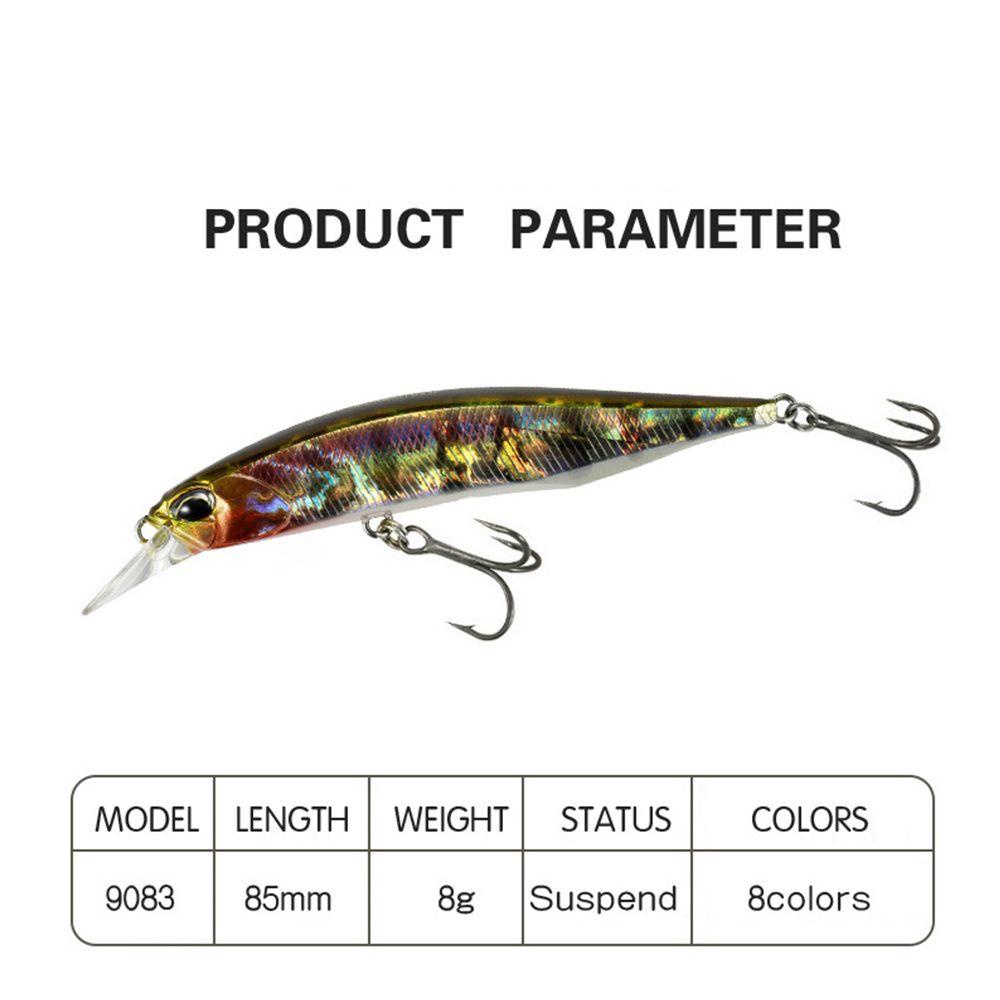 Top Minnow Lures 85mm/8g Crankbaits Tackle Memancing Musim Dingin Luar Ruangan