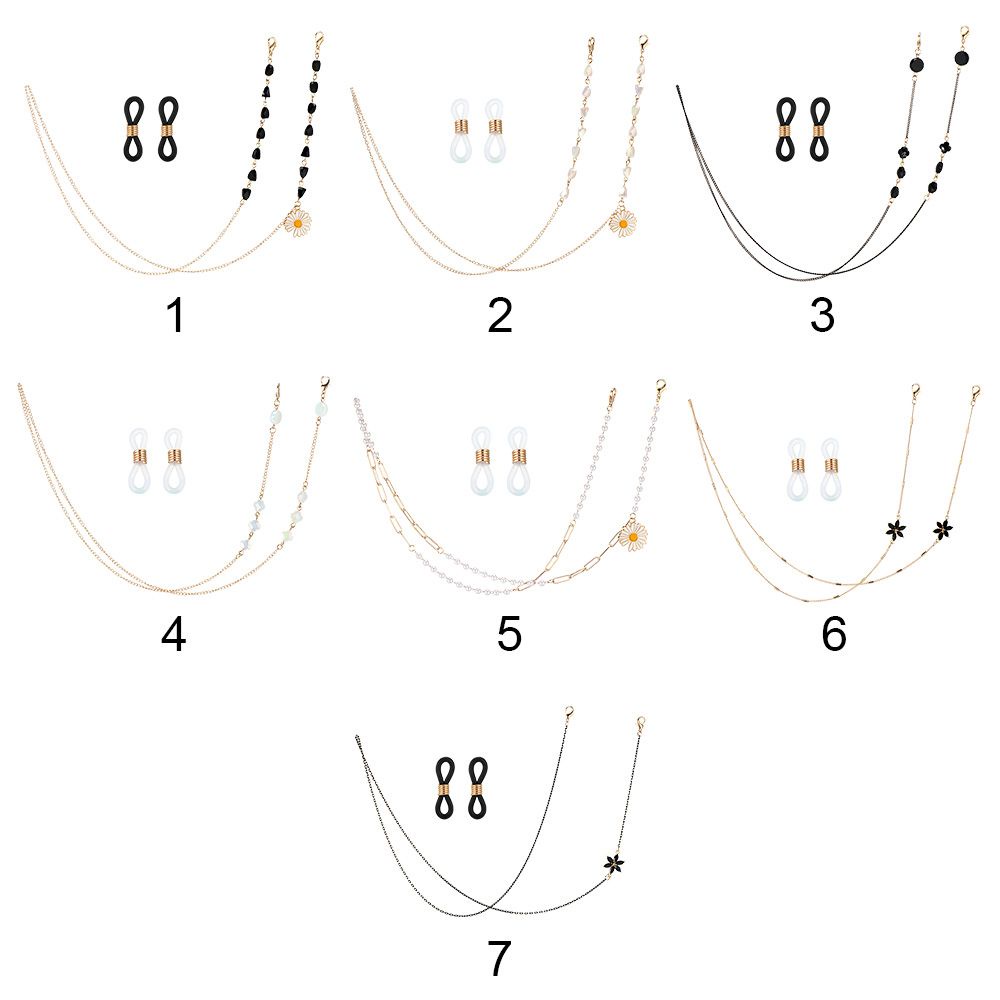TOP Women Eyewear Neck Strap Retainer Eyeglasses Cord Holder Glasses Chain Anti-Lost Necklace Fashion Beaded Sunglasses Lanyard