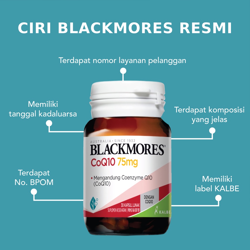 Blackmores CoQ10 75mg Suplemen Jantung BPOM Kalbe 30 Kapsul