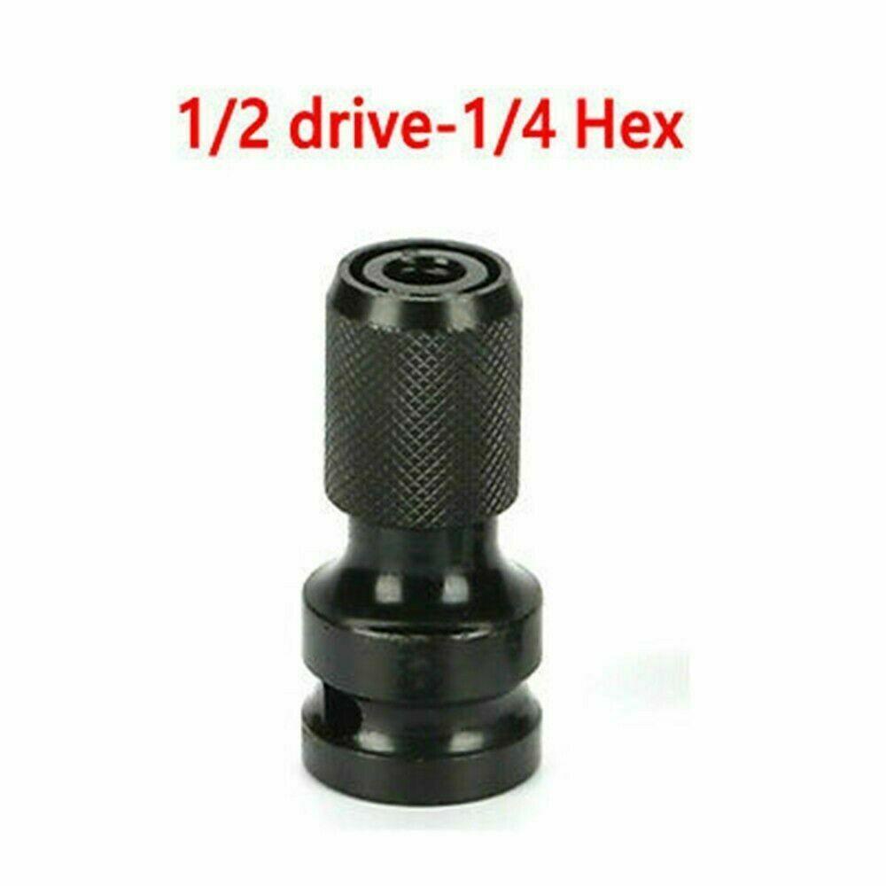 Solighter1/2inch Drive To1/4inch Portable Aksesoris Alat Hex Drill Chuck Converter