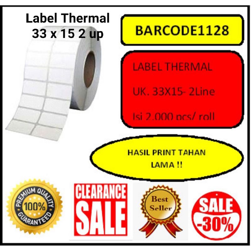 

STICKER LABEL-THERMAL-UK.33X15-2UP*PREMIUM-GRADE*2.000PCS