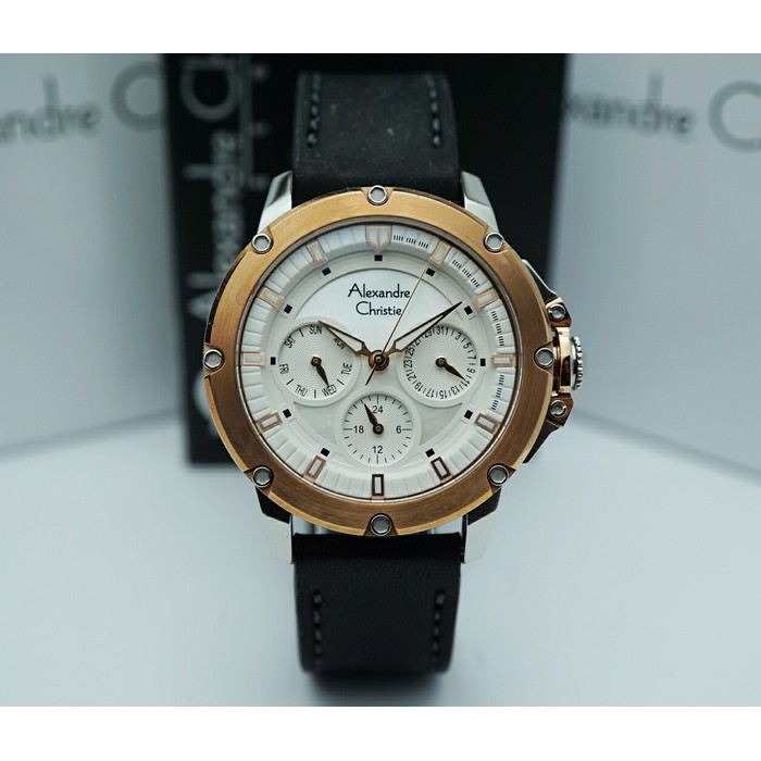 jam tangan wanita alexandre christie AC 6416BF HITAM SILVER ROSEGOLD