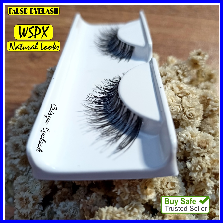 Bulu mata palsu WSPX Bulumata Human Hair Lembut Halus Fake Eyelash Premium Murah