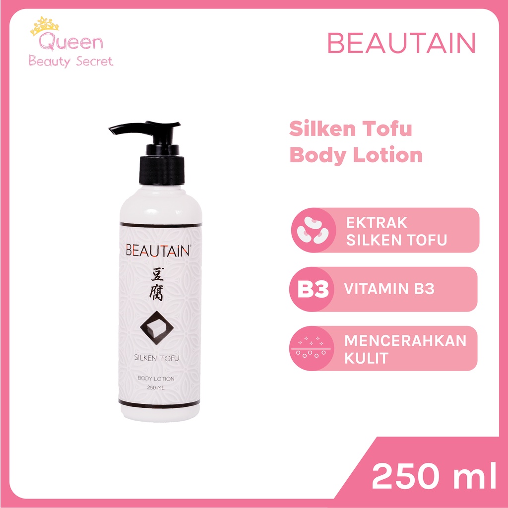 Body Lotion Beautain Silken Tofu 250ml Instant Whitening, Moisturising & Waterproof