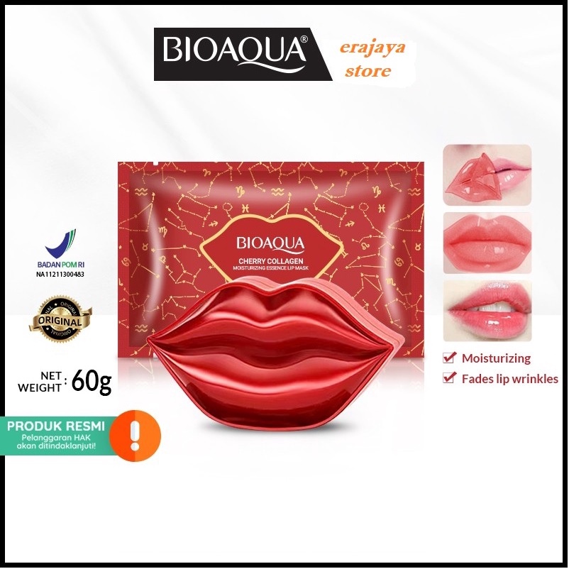 BIOAQUA Masker Bibir Cherry collagen Moisturizing Essence Lip Mask 60 Gram