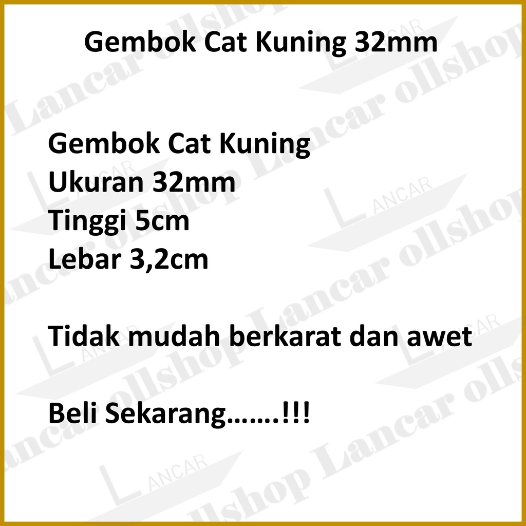 gembok cat kuning 32mm / gembok kecil /Gembok Koper / Gembok Lemari