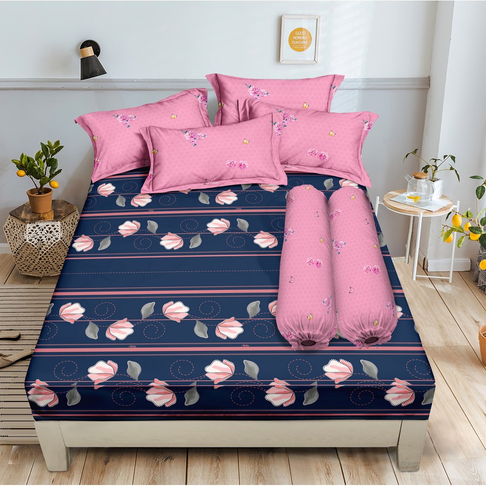 Sprei Queen 160x200 Bantal 2 -Motif Laura - Aloha