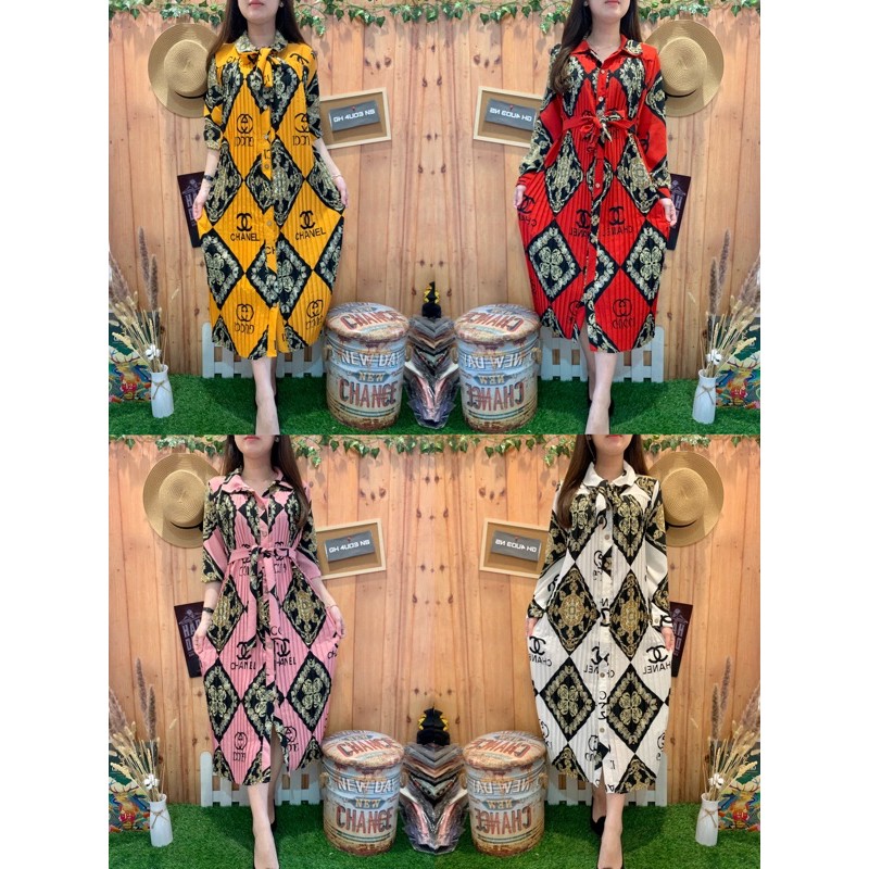 LONG TUNIC PLISKET PLEATED GCXCHNEL BUSUI BUMIL FRIENDLY 3056