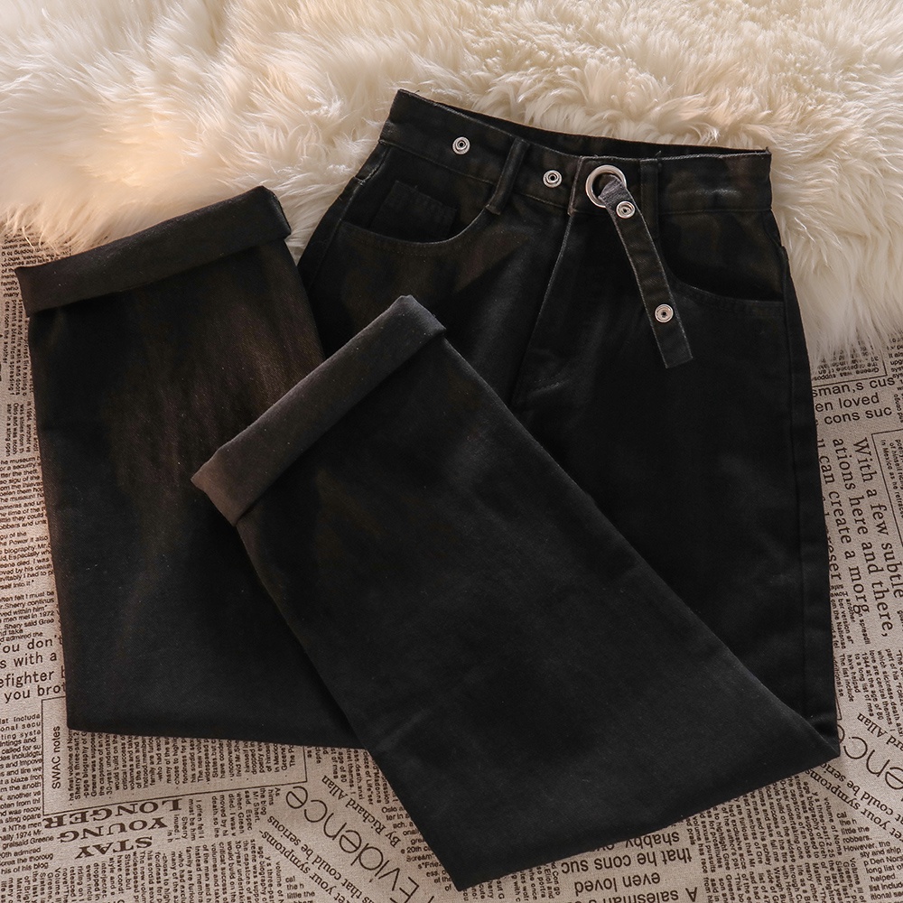 celana jens high waist wanita//celana jeans high waist wanita kulot//celana panjang hitam