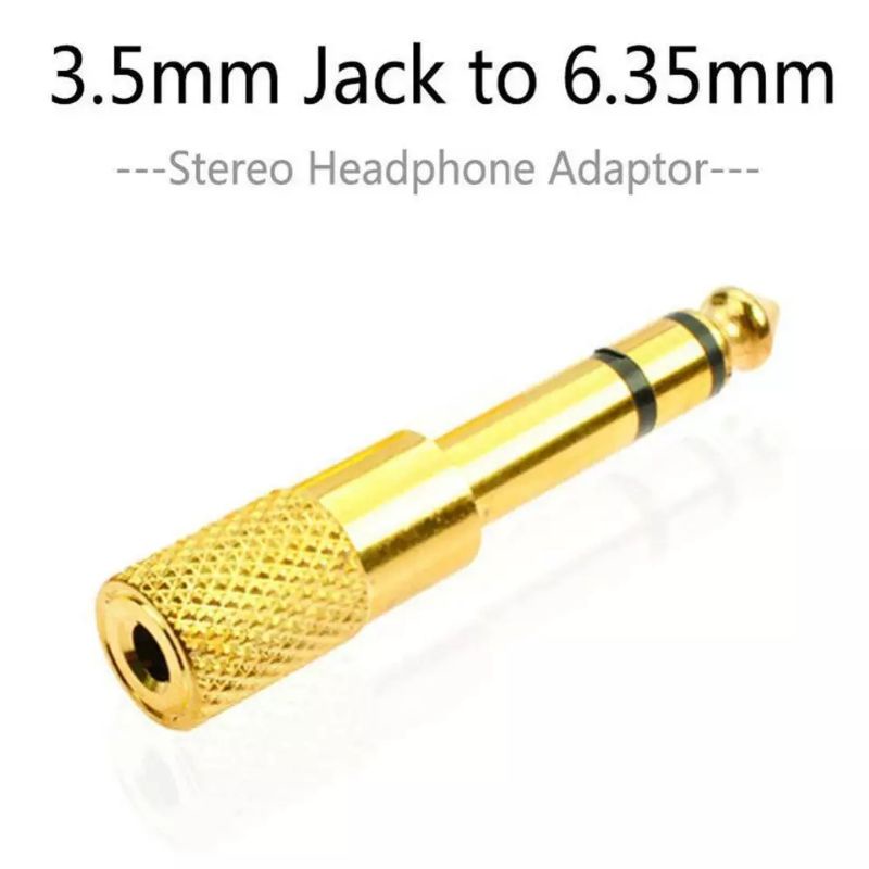 Audio Jack Adapter Adaptor Connector Converter 3.5 mm To 6.5 mm Stereo