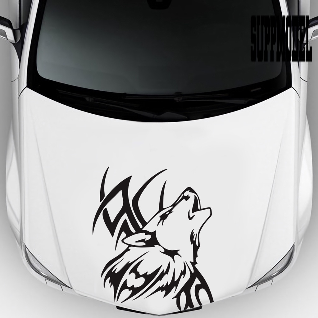 Stiker Motif Serigala Howling Efek Visual Untuk Mobil ATV