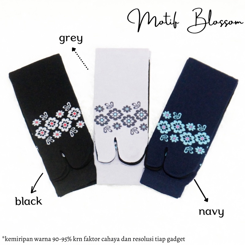 KAOS KAKI JEMPOL MUSLIMAH NILON “Motif Blossom” / KAOS KAKI NILON TAPAK HITAM