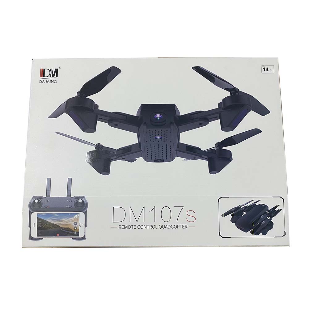 Quadcopter Drone Selfie WiFi Dual Camera 2MP with Remote - DM107S - OMTHTNBK Black