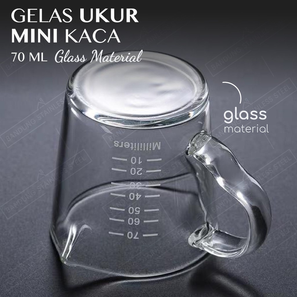 Gelas Takar 70ml Double Mouth Shot Glass Espresso Coffee Kaca measuring milk sugar