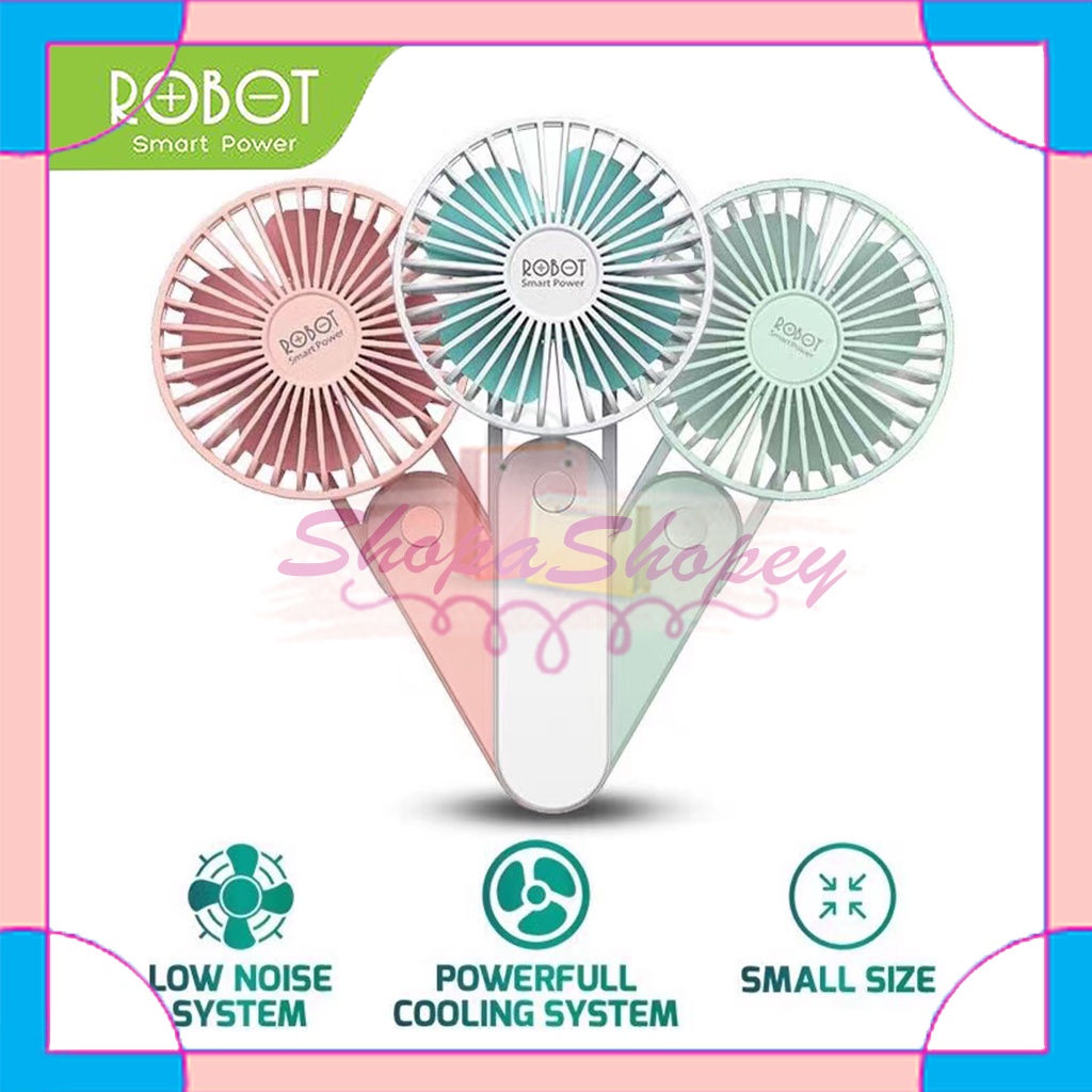 Foldable Mini Fan USB Portable ROBOT RT-BF11 2000 mah Kipas Saku 3 in 1