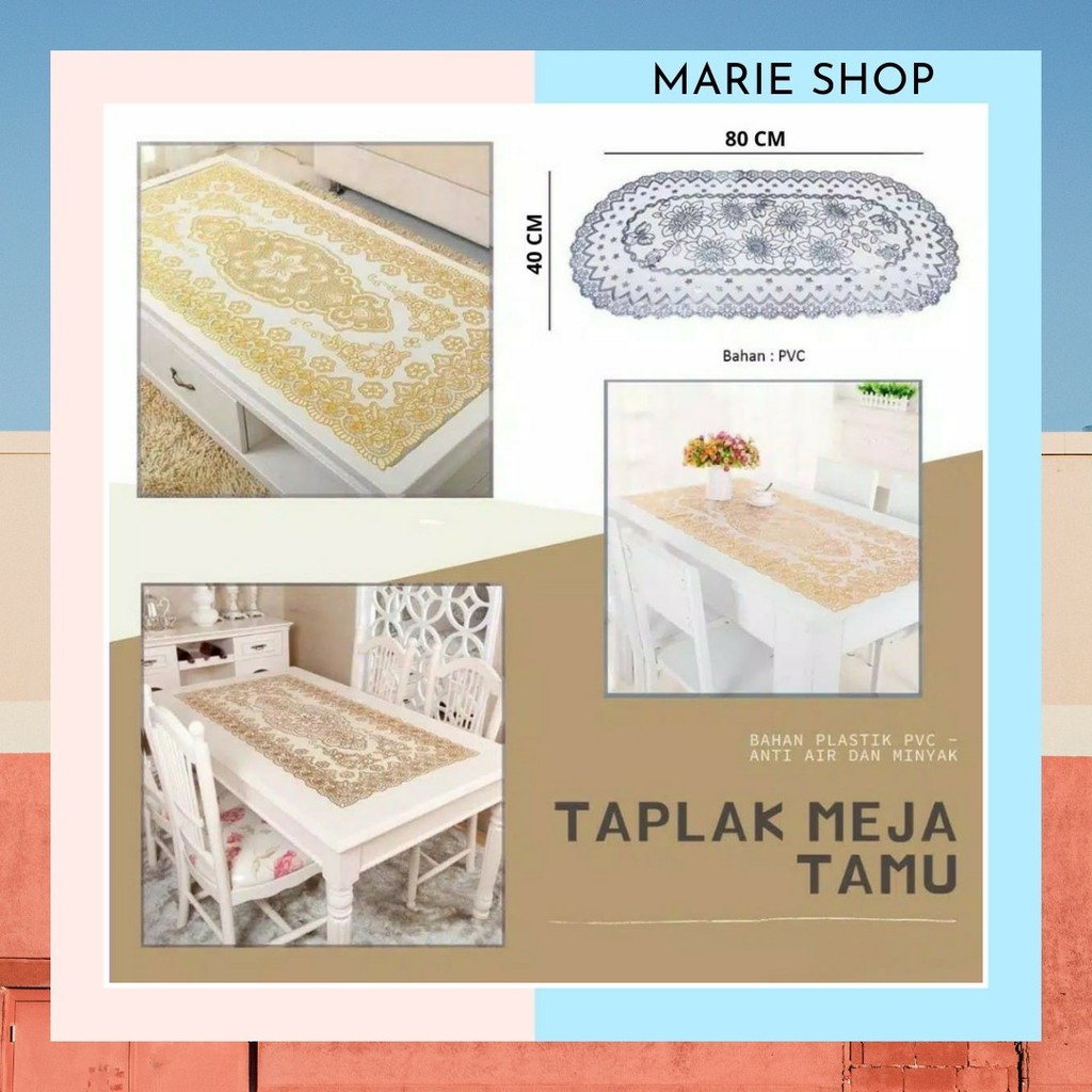 [ TPLK ] 40x80cm TAPLAK MEJA EMAS - TAPLAK MEJA VINYL - TAPLAK IMPORT