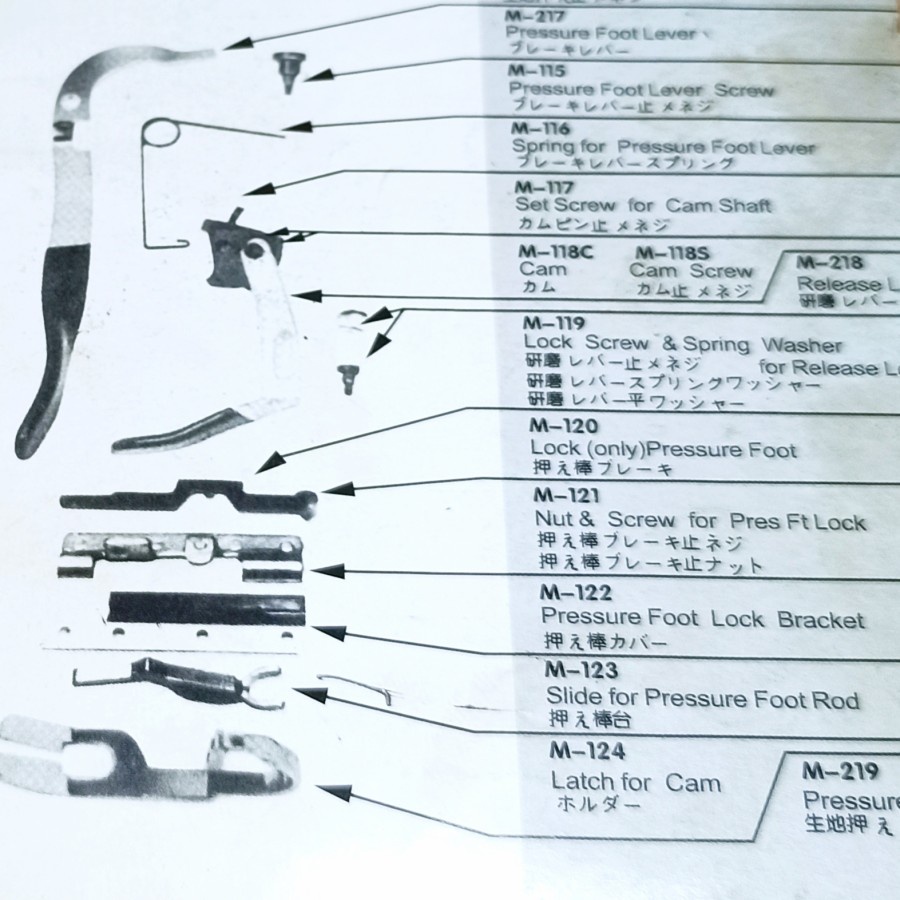 M-124 Latch For Cam / Penggerak Asahan Mesin Potong KM