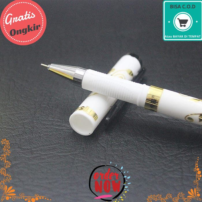 

COD 412 Pena Ballpoint Bolpen Pulpen Rollerball Gel Pen 0.5 GP-765 Floral Gold Pulpen Gel Bolpen