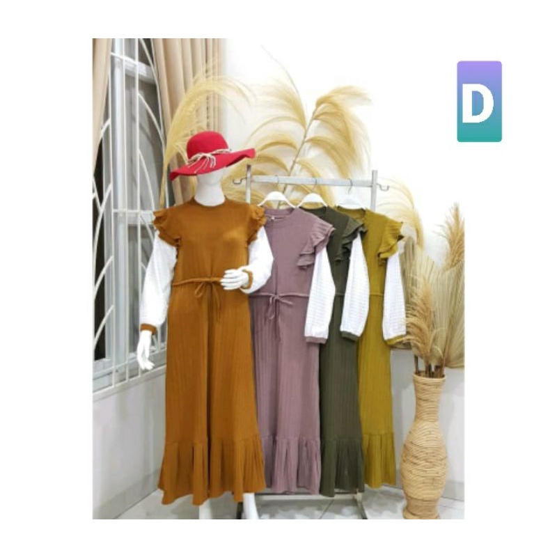 DRESS EDO PRETTY CHRISEDO TERBARU / GAMIS KNIT MIX BRUKAT / GAMIS RAJUT IMPORT