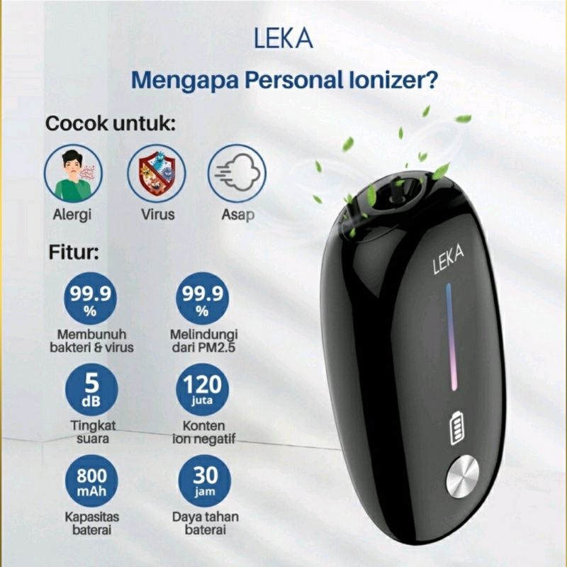 Ready Stok Leka AP7220 Personal Ionizer / Purifier Portable Necklace
