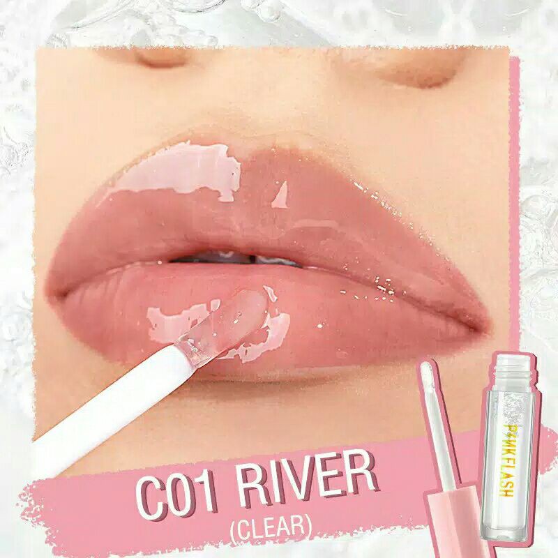 (READY) C01 PINKFLASH Ever Glossy Lipgloss Bening, Clear Lipgloss