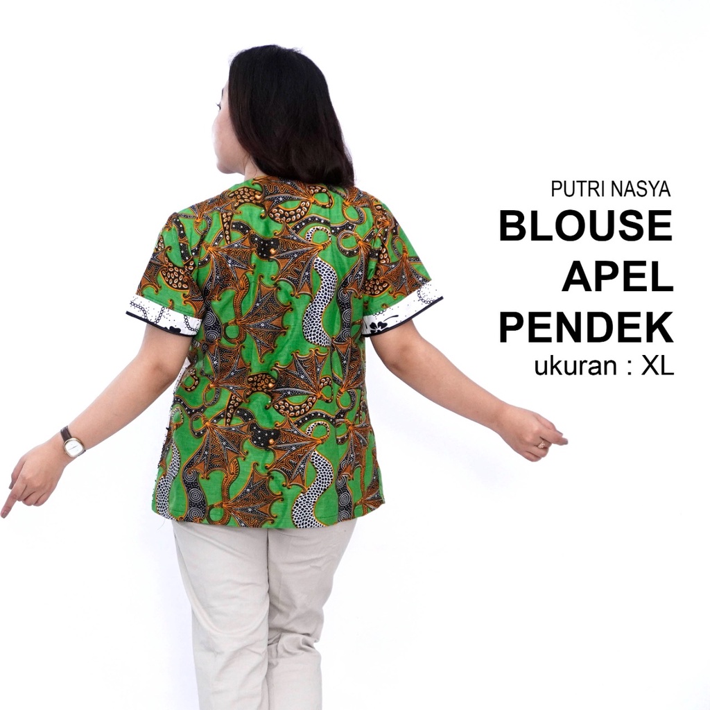 Blouse Big Size LD 140 Wanita Atasan Batik Jumbo L-XL-2L-3L-4L-5L-6L-7L Model Blus Jumbo Kerja Batik / Blus Batik Big Size Formal Kantor