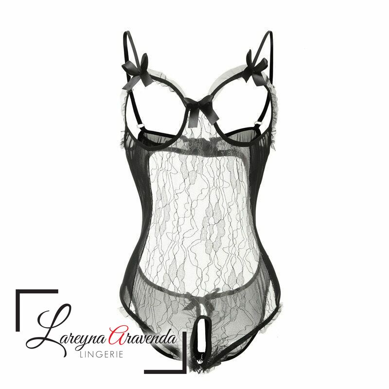 Lingerie Seksi Model Lace Open Crotch &amp; Bottom Transparant LG126