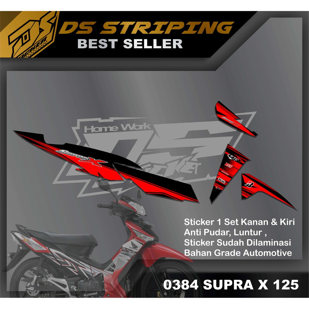 0384 stiker striping lis variasi supra x 125 2007 -2013