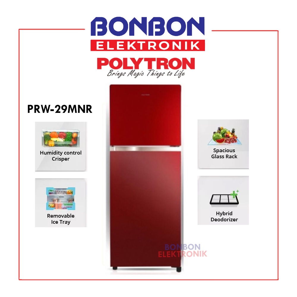 Polytron Kulkas 2 Pintu PRW-29MNR / PRW 29 MNR / PRW29MNR