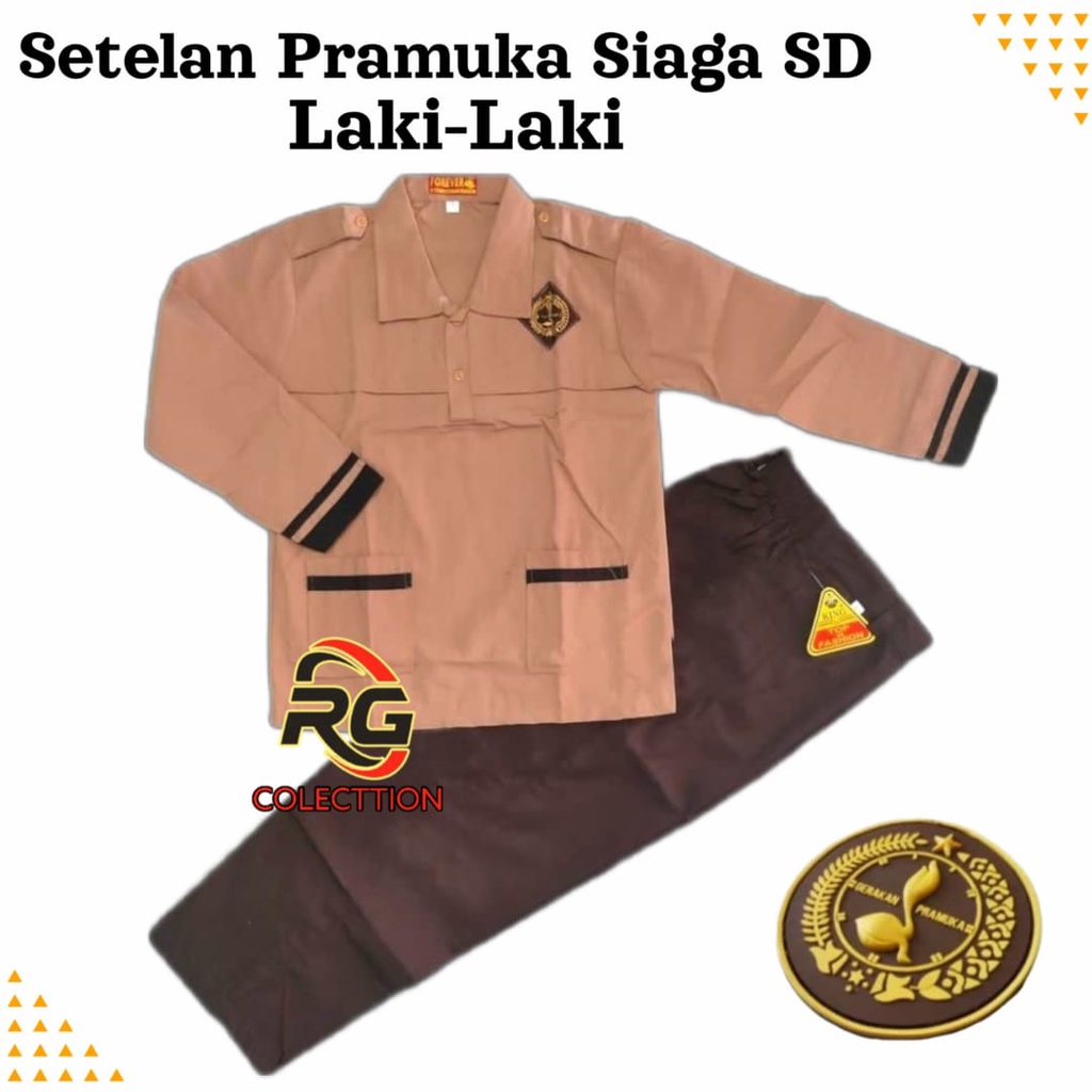 Setelan Seragam Pramuka Siaga Anak Laki Baju Siaga Panjang Celana Pramuka Panjang Sekolah SD