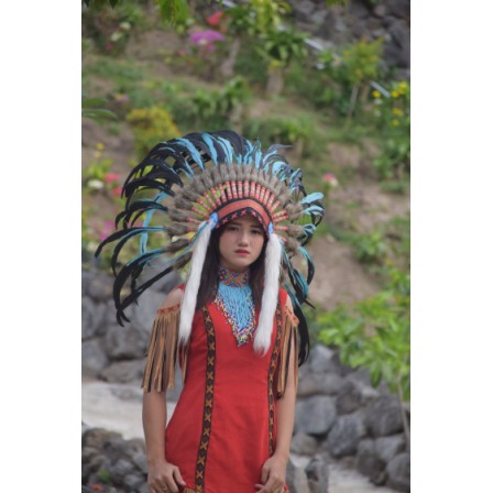 TOPI INDIAN - INDIAN HEADDRESS SMALL AYAM BILABONG TURQUISH