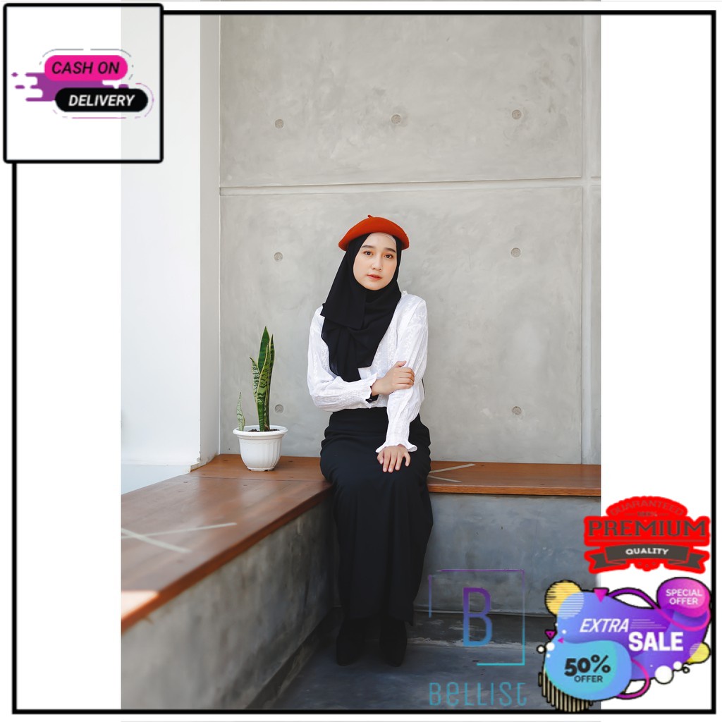 Rok Panjang Wanita Terbaru Model Korea Kekinian Bawahan Cewe Muslim Rok polos Wanita Rok Panjang Rok