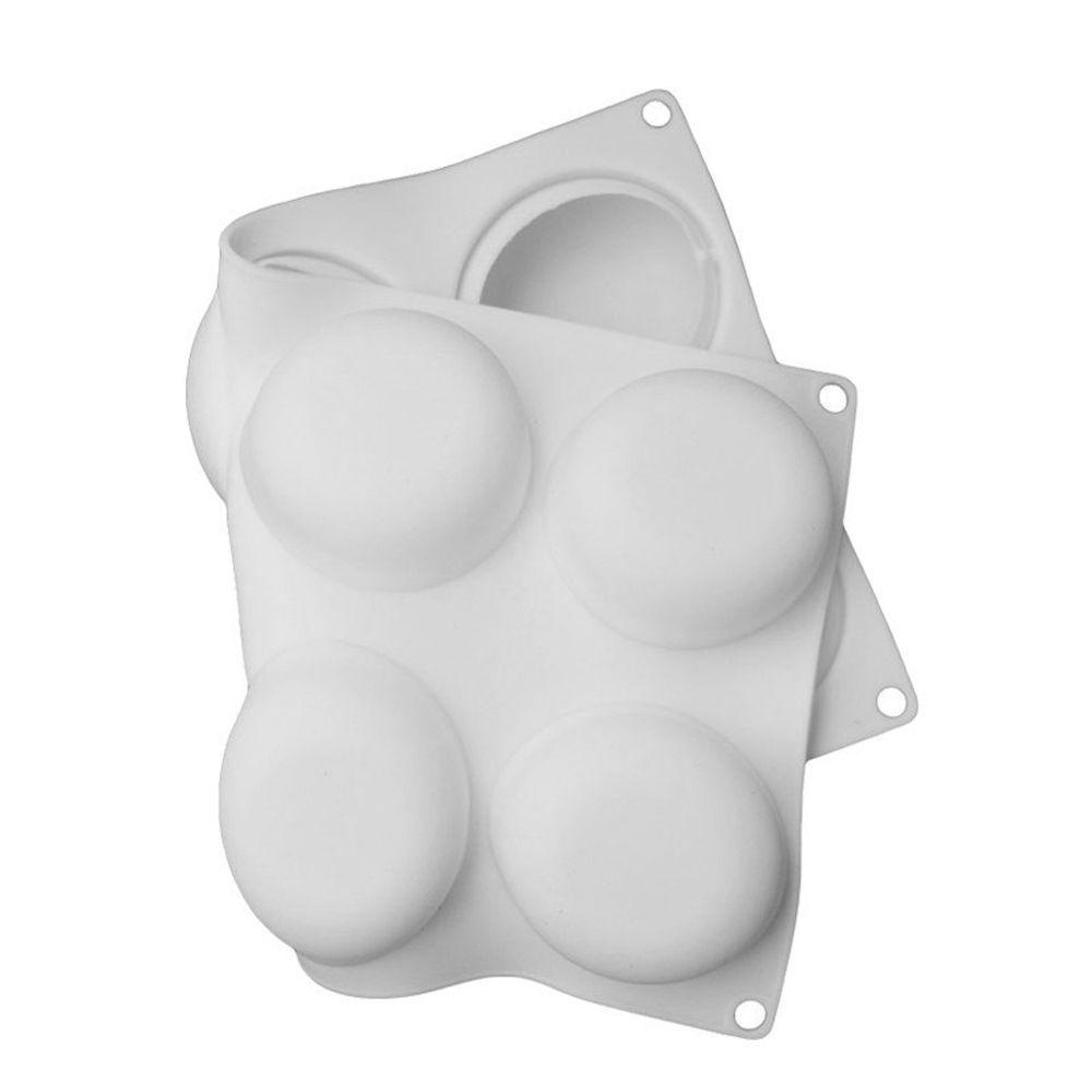 SOLIGHTER Flat Round Bakeware 8 Cavity Baking Tools Cake Mold New Chocolate Mousse DIY Pastry Dessert Bread Jelly Pudding Ice Cream Silicone