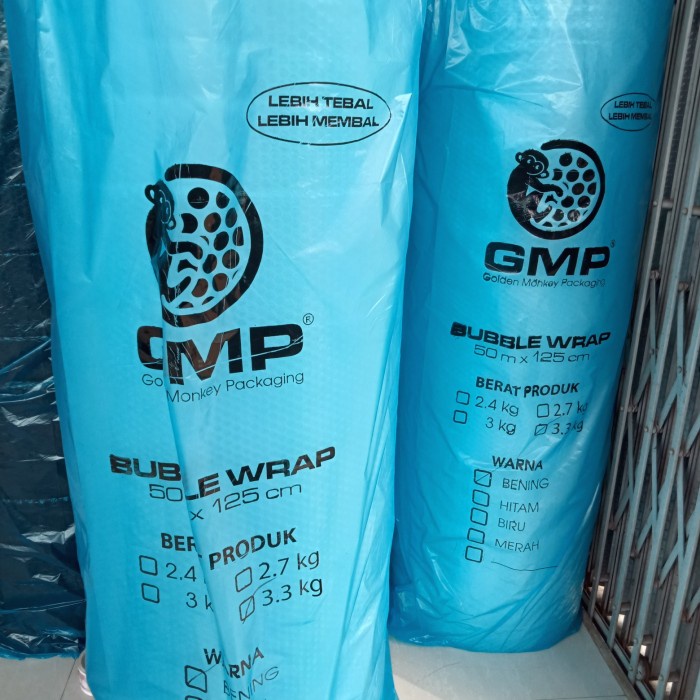 

Ginger- Gojek/grab only Plastik bubble wrap Bogor 1 roll merk GMP berat 3,3kg - Putih