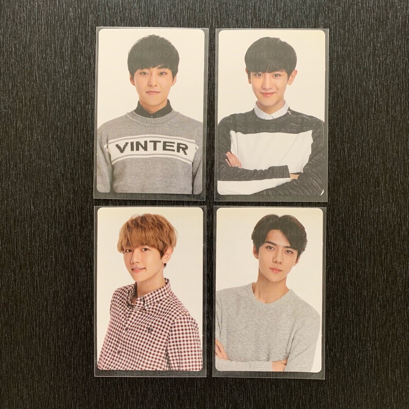 PHOTOCARD PC EXO CLEVOS WET TISSUE ROUND SEHUN CHANYEOL BAEKHYUN XIUMIN