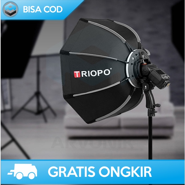 PAYUNG SOFTBOX REFLEKTOR FLASH OTCAGONAL UMBRELLA BY TRIOPO KS65 65CM