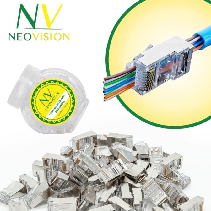 Neovision Nv-Rj45 Connector Rj45 Utp/ Ftp Cat 6 Anti Gagal Metal