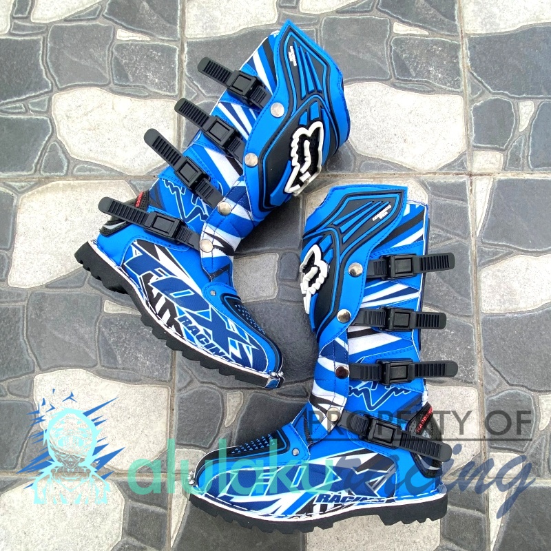 Sepatu Print MX Premium Trail with Protector for Touring Motocross Enduro Adventure - F02