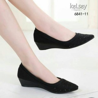 Js 23 High Heels Wanita Bahan Suede Nyaman Murah COD 