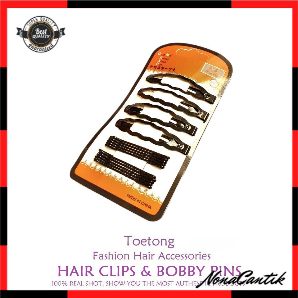 [12pcs] Jepit Rambut Tiptop Jepitan Lidi Untuk Sanggul Poni Set Hair Clips Bobby Pins