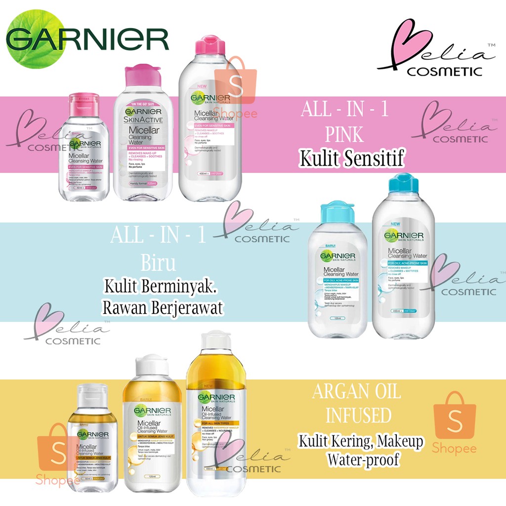 ❤ BELIA ❤ Garnier Micellar Water Pink | Blue | Bi-phase Oil | Vit C | 50 | 125 | 400 ml Skin Care