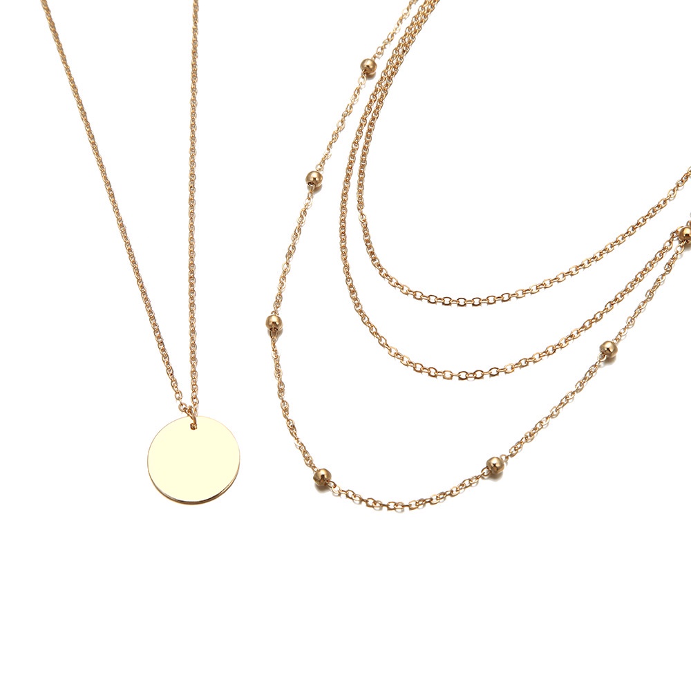 COD Eropa dan Amerika panjang multi-layer kalung wanita kepribadian seksi disc rantai L108