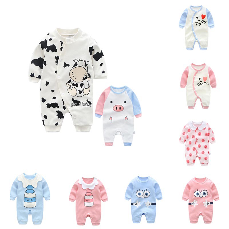 Kartun Pakaian Bayi Baru Lahir Bayi 0 24 Perempuan Laki Laki Jump Suit Cotton Shopee Indonesia