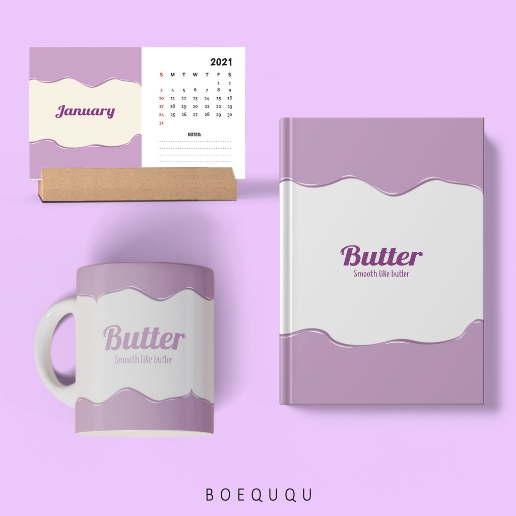 

Paket WFH set 3 in 1 / Butter / Notebook BTS Custom / Paket Hemat KPOP Merchandise Custom / Notebook A5 Custom Kpop / Mug Printing Custom / Paket BTS Hampers / Hampers Kpop