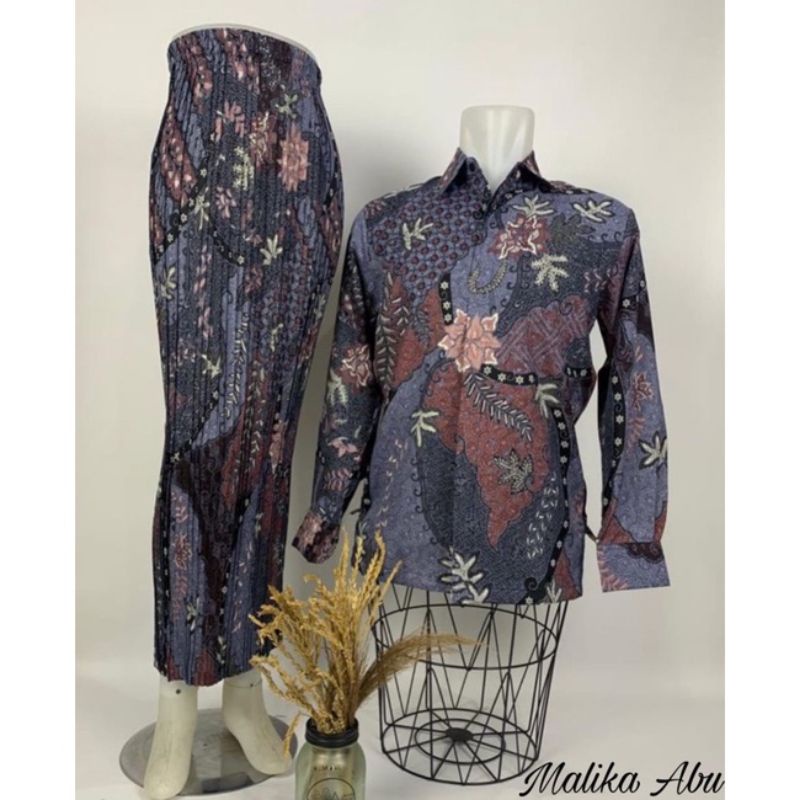 Batik Couple/Baju Batik Couple/Batik Set/Rok Set/ Batik Lengan Panjang