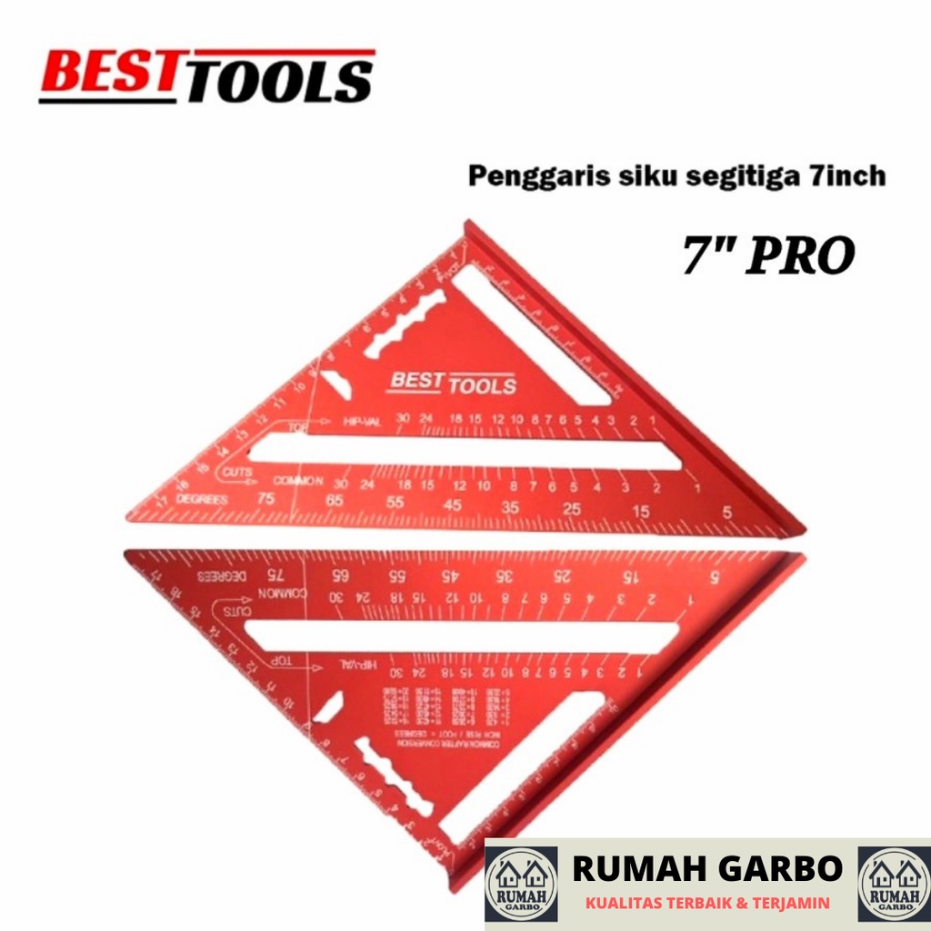 

Penggaris Segitiga Siku L Sudut Derajat Alumunium SPEED SQUARE 7 " PRO