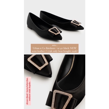SEPATU URBAN N CO HITAM SIZE 40 | URBAN N CO | PRELOVED FLATSHOES | PRELOVED URBAN N CO