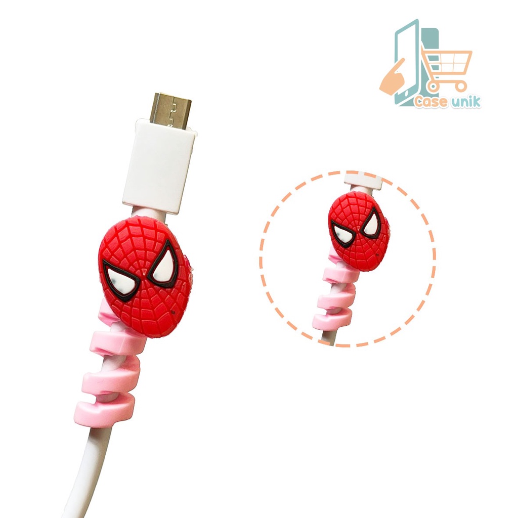 CABLE SAVER TWIST CABLE PROTECTOR SPIRAL PELINDUNG UJUNG KABEL KARAKTER ANDROID IPHONE CS4219