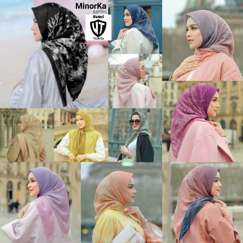 Jilbab Segiempat Motif || Minorka series